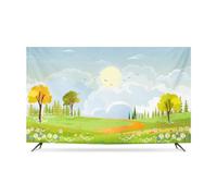 SDGBCXD TV cover, Dust-proof TV Cover 32"-85" Universal Protector For Flat Curved Screens Polyester Landscape Print Indoor Modern Televisions(A,48IN)