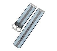SDGBCXD watch strap, 20mm-22mm High Density Silky Nylon Watch Strap Candy Color Stripe Print Quick Release Wristband(Ligth Blue)