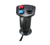 sdgERYEeg Industrial Joystick， A60+2 Buttons+vertical Rocker Switch Handle Grip Multi-function Industrial Joystick Safe Maneuvering(SMCA60QBS Flange Mount)