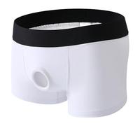 SDGR Men's Sexy Underwear Boxer Shorts, Mens Briefs Hollow Underwear Cut Out Bikini Sexy Open Front Strap on Boxers Underpants Mens Boxers White