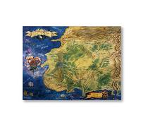 Sdgw The Wheel of Time Map Poster Prints The Westlands Map Wall Art Canvas Painting The Eye of The World Map Print Home Decoration-50X70Cm No Frame