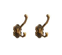 SDH Rustic Coat Hooks, Wall Mounted Towel Hooks, Vintage Style, Bathroom, Hall Way, Aluminum Alloy, Antique Brass Anodizing, Pack in 2 Pcs