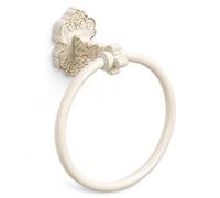 SDH Vintage Style Antique White & Gold Bathroom Towel Ring - Wall Mount Kitchen & Bathroom Hand Towel Holder - Pack of 1 Heavy Duty Aluminium Hanging Ring
