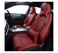 SDHECD Car Seat Covers Set Front Rear For Dodge For Journey For Caliber For Avenger For Challenger For Charger Car Seat Set Cushion Cover Protection Custom Made Cowhide(Wine Red)