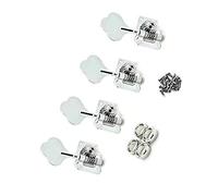 sdhengyee 4-in-line 4R Vintage Open Gear Bass Tuners Machine Head Tuning Keys Pegs Set Right Hand for Jazz Precision P Bass Replacement, Chrome