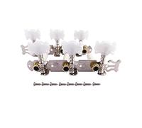 sdhengyee Pro 3 On A Plate Classical Guitar String Machine Heads Tuning Pegs Keys Tuners Set, Oval Button Nickel