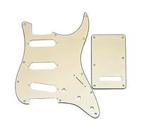 sdhengyee SSS 11 Hole Strat Electric Guitar Pickguard and BackPlate Set for Fender US/Mexico Made Standard Stratocaster Modern Style Guitar Parts, Cream