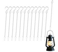 Sdhgerh 12 Hanging Basket Chains Replacement Metal Chains with Hooks Clips Set for Hanging Baskets Plants Flower Bird Feeder Lanterns Outdoor Indoor Decorative Ornaments 9.8 Inch Silver