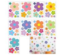 Sdhgerh 63 PCS Flower Wall Stickers Colorful Floral Nursery Wall Decor PVC Peel and Stick Flowers Stickers for Teen Girls Boy Kids Nursery Bedrooms Kindergarten Decoration 9 Sheets