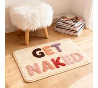 Sdhgerh Get Naked Bath Mat Beige, Soft Microfiber Non Slip Bathroom Rug, Machine Washable, 40 x 60 cm (16 x 24 Inches)