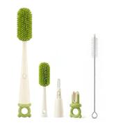 sdhiiolp 4-In-1 Bottle Brushes for Cleaning - Detachable Long Handle Silicone Bottle Brush with Crevice, U-Shaped Rim & Straw Brushes for Cups & Home Kitchen