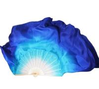 SDIUAKBV Belly Dance Fan Dance Fan Veil Pair 2pcs Circle Real Silk Dancer Practice Show Props Extra Long Flowy Folk Costume For the performance(Color 14,2pcs Right -2 People)