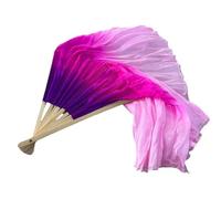 SDIUAKBV Belly Dance Fan Dance Fan Veil Pair 2pcs Circle Real Silk Dancer Practice Show Props Extra Long Flowy Folk Costume For the performance(Color 18,Right Left-1 People)