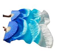 SDIUAKBV Belly Dance Fan Gradient Silk Veil Belly Dance Practice Competition Props Stage Show Costume Accessory Hand Dye Flowy Extra Long Orange 180cm For the performance(Color 5,L-180x90cm)
