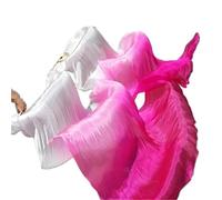 SDIUAKBV Belly Dance Fan Real Silk Fan For Women Belly Dancing Performance Fans Gradient Color Dancer Practice Long 1 Pair For the performance(Color 5,120x90cm)