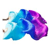 SDIUAKBV Belly Dance Fan Real Silk Fans 1 Pair Belly Dance Classic Size Ribs Performance Props For the performance(Color 6,XL 230x90cm)