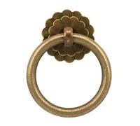SDIUAKBV Cabinet Ring Pulls Furniture Handles 1x Drawer Cabinet Door Knobs Retro Brass Ring and for Cabinets Drawer(Dia 50mm BRN)