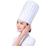 SDIUAKBV Chef Hat Chef Hat for Men Women Adults Elastic Band Adjustable Cotton Chefs Hat Chef Works Hats Chef Cap Cook Hat(White)