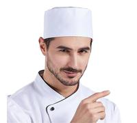 SDIUAKBV Chef Hat Food Serve Man's Chef Hat Kitchen Cap Sushi Restaurant Waiter Breathable Work Hat Catering Women Cook Caps(White)