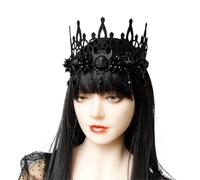 SDIUAKBV Elf Headdress Elf Headdress Black Headband Halloween Party Props Demon Witch Head Crown with Beaded Tassel Headdress Hair Accessories