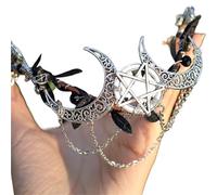 SDIUAKBV Elf Headdress Elf Headdress Crystal Forest Woodland Elf Hair Tiara Leaves Garland Branch Handmade Crown Elves Fairy Bride(Color-01)