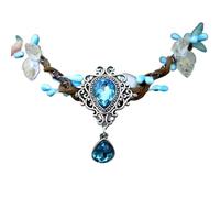 SDIUAKBV Elf Headdress Elf Headdress Crystal Forest Woodland Elf Hair Tiara Leaves Garland Branch Handmade Crown Elves Fairy Bride(Color-04)