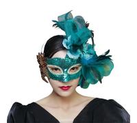 SDIUAKBV Feather Mask Feather Mask Green Flower Halloween Carnival Masquerade Party Decoration Half Face Prom Supplies Party