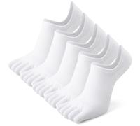 SDIUAKBV Five Toed Socks 5pairs Five-finger Socks Solid Color Breathable Invisible Boat Thin Mesh Toe Outdoor Sports Crew For men(5Pairs-White)