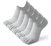 SDIUAKBV Five Toed Socks 5pairs Five-finger Socks Solid Color Breathable Invisible Boat Thin Mesh Toe Outdoor Sports Crew For men(5Pairs-Grey)