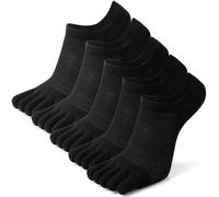 SDIUAKBV Five Toed Socks 5pairs Five-finger Socks Solid Color Breathable Invisible Boat Thin Mesh Toe Outdoor Sports Crew For men(5Pairs-Black)