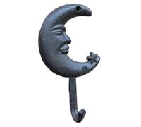 SDIUAKBV Flower Pot Hooks 1pcs Crown Retro Cast Iron Forged Coat Hook Decoration Wall Outdoor Home Metope Accessories for the Garden(Moon Hook(210))