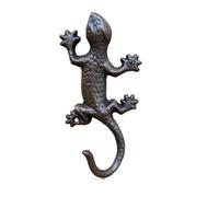 SDIUAKBV Flower Pot Hooks 1pcs Crown Retro Cast Iron Forged Coat Hook Decoration Wall Outdoor Home Metope Accessories for the Garden(Gecko(160))