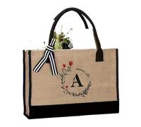 SDIUAKBV Linen Tote Bag 1PCS Handbag Travel Handbag Pure Natural Cotton And Hemp Large Capacity Fashion Shopping Bag Men's And Women's Handbags(Brown-A)