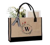 SDIUAKBV Linen Tote Bag 1PCS Handbag Travel Handbag Pure Natural Cotton And Hemp Large Capacity Fashion Shopping Bag Men's And Women's Handbags(Brown-W)