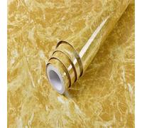 SDIUAKBV Living Room Wallpaper 80cm Width Marble Self Adhesive Wallpaper Vinyl Wall Stickers Waterproof Contact Paper for Kitchen Decorative Film Home Decor(Marble Yellow,60cmx300cm)