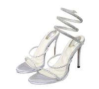 SDIUAKBV Rhinestone Sandals Rhinestones Ankle Strap Sandals Heeled Women Gladiator Summer Party Banquet Prom Shoes For the Summer(Deep Purple,40)