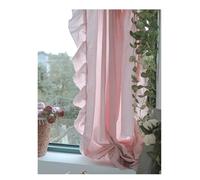 SDIUAKBV Ruffled Curtains Sheer Curtains for Living Room Girls Bedroom Pink Voile Curtain with Ruffles Tulle Backdrop Curtain Window Screening(1PC Pink Tulle,HOOK_W200 X H265CM)