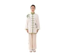 SDIUAKBV Tai Chi Suit for Women Triditional Tai Chi Set Kungfu Classical Practice Clothes Performance Plum Embroidery Buckle Unisex For exercise(Color2,XXL)