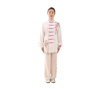 SDIUAKBV Tai Chi Suit for Women Triditional Tai Chi Set Kungfu Classical Practice Clothes Performance Plum Embroidery Buckle Unisex For exercise(Color5,S)