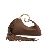 SDIUAKBV Tassel Bag Tassel Evening Bag Retro Polyester Handbag For Dinner Party Stylish Accessory For travel(Coffee)