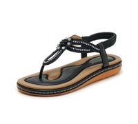 SDIUAKBV Womens Flip Flops Rhinestone Flower Sandals Elastic Back Strap Slip On Flip Flops Comfortable Open Toe Casual Summer Beach Walking Shoes For the Summer(Black,41)