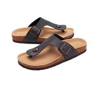 SDIUAKBV Womens Flip Flops Women's Cork Flip Flops Soft Flat Sandals Summer Beach Unisex Comfort House Thong Slide For the Summer(Black,43)
