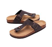 SDIUAKBV Womens Flip Flops Women's Cork Flip Flops Soft Flat Sandals Summer Beach Unisex Comfort House Thong Slide For the Summer(Deep Brown,41)