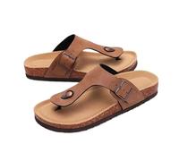 SDIUAKBV Womens Flip Flops Women's Cork Flip Flops Soft Flat Sandals Summer Beach Unisex Comfort House Thong Slide For the Summer(Brown,39)