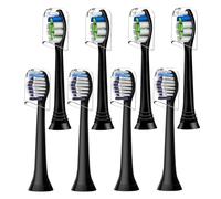 Sdiveson Replacement Toothbrush Heads Compatible with Philips Sonicare Electric Toothbrush, 4 Whitening Clean + 4 Precision Clean Brush Heads in Set Black