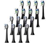 Sdiveson Replacement Toothbrush Heads Compatible with Philips Sonicare Electric Toothbrush, 8 Whitening Clean + 8 Precision Clean Brush Heads in Set Black