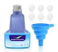 Sdivner 8P Refillable Replacement Bottle for Flash® Power Spray Mop™, 500ML / 17 oz,Leak-Proof HDPE Cleaner Solution Refill Bottle with 6 Silicone Gaskets 1 Foldable Funnel Empty