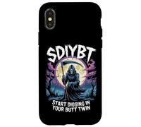 SDIYBT Start Digging in Your Butt Twin Funny Meme Skeleton Case for iPhone X/XS