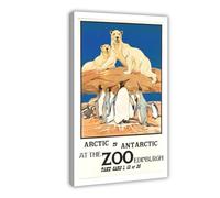 SDKAHKZO Arctic to Antarctic Retro Travel Poster for Edinburgh Zoo Canvas Art Wall Decor Posters Home Bar Restaurant Garage Cafe Logo Gift 12x18inch(30x45cm)