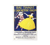 SDKAHKZO Ball Masque De L'orchestre Odeon Retro Entertainment Poster Canvas Art Wall Decor Posters Home Bar Restaurant Garage Cafe Logo Gift 20x30inch(50x75cm)